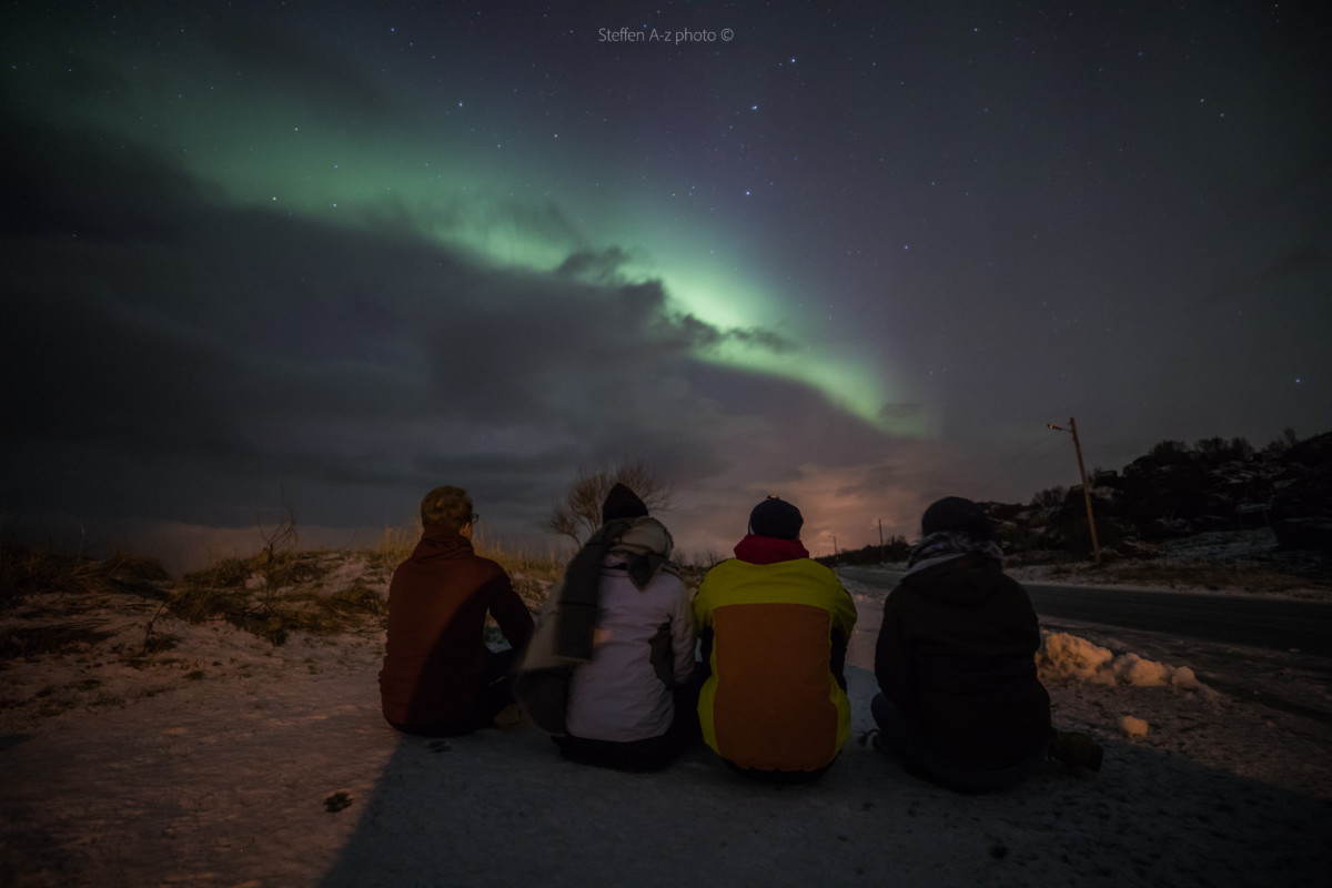 Nordlichter in Straumnes an Silvester 2016, Norwegen. Dezember 2016